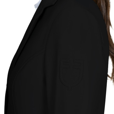 Veste de concours femme Equestro avec logo embossé Noir Veste de concours femme Equestro avec logo embossé Noir