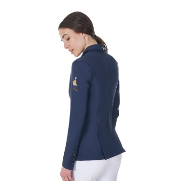 Veste de concours femme Equestro x FISE trois boutons Marine blazer Bleu marine Veste de concours femme Equestro x FISE trois boutons Marine blazer Bleu marine