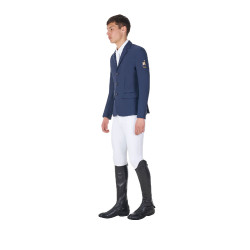 Veste de concours homme Equestro x FISE trois boutons Marine blazer Bleu marine