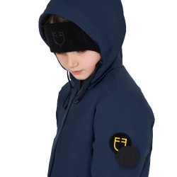 Veste enfant unisexe Equestro imperméable et coupe-vent en nylon Marine blazer Bleu marine