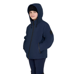 Uniseks kinderjas Equestro waterdicht en winddicht in nylon Marineblazer Marineblauw