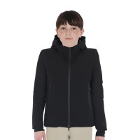 Veste enfant unisexe Equestro imperméable et coupe-vent en nylon Noir