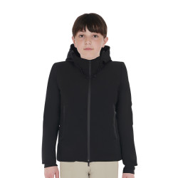Veste enfant unisexe Equestro imperméable et coupe-vent en nylon Noir