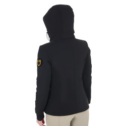 Veste enfant unisexe Equestro imperméable et coupe-vent en nylon Noir