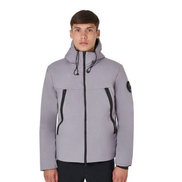Veste homme Equestro imperméable et coupe-vent en nylon Gris givré Veste homme Equestro imperméable et coupe-vent en nylon Gris givré