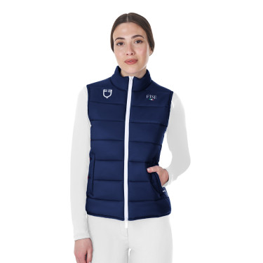Dames bodywarmer Equestro x FISE slim fit Marineblazer Marineblauw