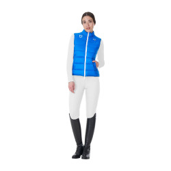 Veste sans manches femme Equestro x FISE coupe slim Bleu de savoie Veste sans manches femme Equestro x FISE coupe slim Bleu de savoie