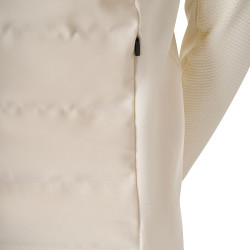 Veste sans manches femme Equestro zippé en mélange technique Blanc antique Beige