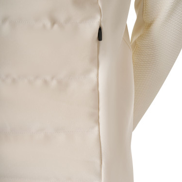 Veste sans manches femme Equestro zippé en mélange technique Blanc antique Beige
