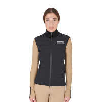 Veste sans manches femme Equestro zippé en mélange technique Noir