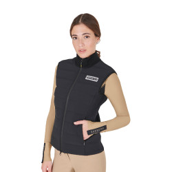 Veste sans manches femme Equestro zippé en mélange technique Noir