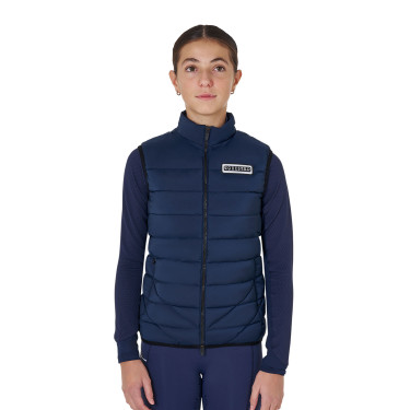 Mouwloos meisjesvest Equestro van technische nylon Marineblazer Marineblauw