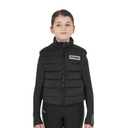 Mouwloos meisjesvest Equestro van technische nylon Zwart