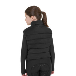 Mouwloos meisjesvest Equestro van technische nylon Zwart