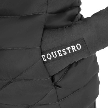 Mouwloos meisjesvest Equestro van technische nylon Zwart