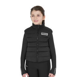 Mouwloos meisjesvest Equestro van technische nylon Zwart