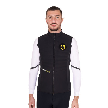 Heren bodywarmer Equestro slim fit in technische stof Zwart