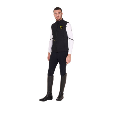 Heren bodywarmer Equestro slim fit in technische stof Zwart