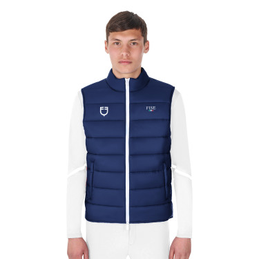 Veste sans manches homme Equestro x FISE coupe slim Marine blazer Bleu marine Veste sans manches homme Equestro x FISE coupe slim Marine blazer Bleu marine