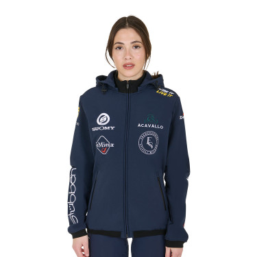 Softshelljas Equestro New Style Multilogo Marineblazer Marineblauw
