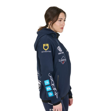 Softshelljas Equestro New Style Multilogo Marineblazer Marineblauw