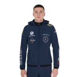 Veste Softshell homme Equestro New Style Multilogo Marine blazer Bleu marine