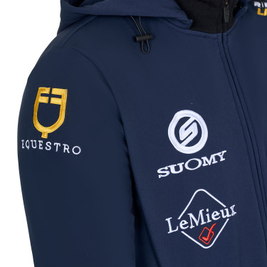 Veste Softshell homme Equestro New Style Multilogo Marine blazer Bleu marine