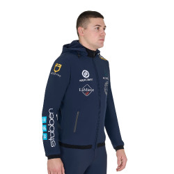 Veste Softshell homme Equestro New Style Multilogo Marine blazer Bleu marine