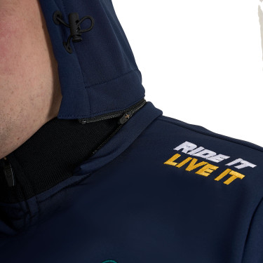 Heren Softshell Jas Equestro New Style Multilogo Marineblazer Marineblauw