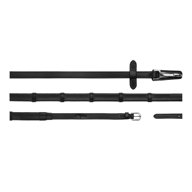 Rênes en Caoutchouc 5/8" Dy'on collection Working avec Arrêtoirs en Cuir et Mousqueton Rênes en Caoutchouc 5/8" Dy'on collection Working avec Arrêtoirs en Cuir et Mousqueton