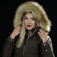 Parka femme VAASA Flags & Cup Taupe Marron
