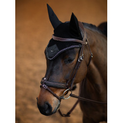 Bonnet anti-mouches Equestrian Stockholm Modern Crystal Noir Bonnet anti-mouches Equestrian Stockholm Modern Crystal Noir