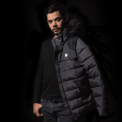 Parka Homme QUEBEC Flags & Cup Gris chiné / noir Parka Homme QUEBEC Flags & Cup Gris chiné / noir