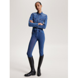 Tommy Hilfiger Equestrian stretch denim overhemd Woodside dames Erfgoed Blauw Tommy Hilfiger Equestrian stretch denim overhemd Woodside dames Erfgoed Blauw