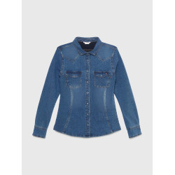 Chemise en denim Tommy Hilfiger Equestrian stretch woodside femme Heritage Bleu Chemise en denim Tommy Hilfiger Equestrian stretch woodside femme Heritage Bleu