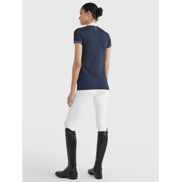 Polo de concours Tommy Hilfiger Equestrian manches courtes femme Desert sky Bleu Polo de concours Tommy Hilfiger Equestrian manches courtes femme Desert sky Bleu