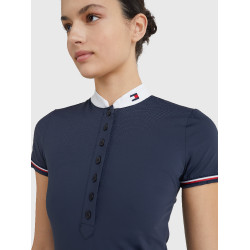 Tommy Hilfiger Equestrian wedstrijdpolo met korte mouwen voor dames Woestijnlucht Blauw Tommy Hilfiger Equestrian wedstrijdpolo met korte mouwen voor dames Woestijnlucht Blauw