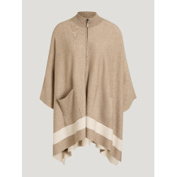 Gebreide poncho met streep Tommy Hilfiger Equestrian sluiting Taupe Bruin