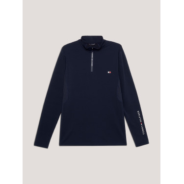 T-shirt thermique Tommy Hilfiger Equestrian 1/4 de zip homme manches longues Desert sky Bleu T-shirt thermique Tommy Hilfiger Equestrian 1/4 de zip homme manches longues Desert sky Bleu