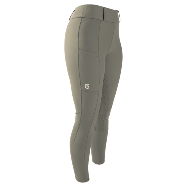 Legging d’équitation Kentucky Classic Full Grip femme Vert poussiéreux