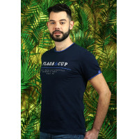 Heren T-shirt TIAPARO Flags & Cup Marineblauw