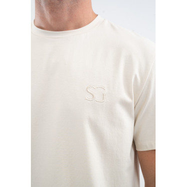 Tee-shirt SG x Harcour Lucky manches courtes Lin Beige