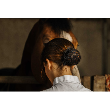 Barrette résille pour cheveux Equithème Floral Noir Barrette résille pour cheveux Equithème Floral Noir