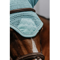 Bonnet chasse mouche Equithème Brocart Bleu ciel Bonnet chasse mouche Equithème Brocart Bleu ciel