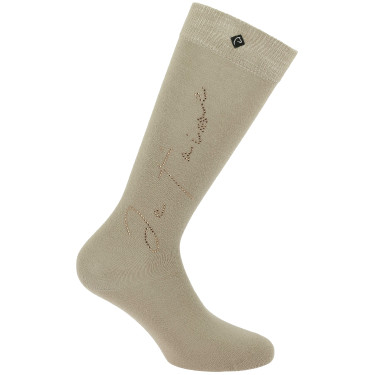 Chaussettes Je t'aime Equithème Cassis Beige