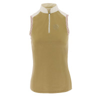 Polo Equithème jersey sans manches Taupe Marron