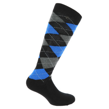 Equithème Argyle damessokken Zwart / blauw