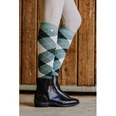 Chaussettes Equithème Argyle femme Vert sauge / anthracite