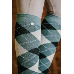 Equithème Argyle damessokken Saliegroen / antraciet