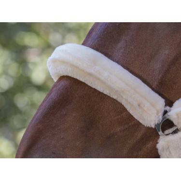 Norton halster Full synthetische schapenvacht Zwart / écru